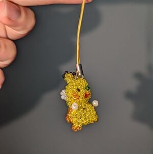 Pikachu Pokemon Beaded Keychain